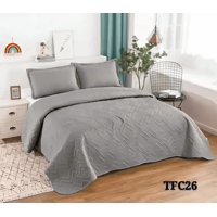 Genérico - Cubrecama Quilt Verano King Color Gris