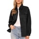thumbnail image 1 of INSPIRE CHIC Abrigo de Mujer Imitación de Gamuza Cuello Vuelto Manga Larga Camisa Casual con Botones Chaqueta XS Negro, 1 of 6