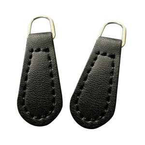 Bothyi - 2 Tiradores De Cremallera De Piel Sintética Para Ropa, Bolsos Y Accesorios, Color Negro.