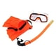 thumbnail image 1 of Conjunto De Snorkel Gafas De Natación Tubo De Respiración Ajustable Para Buceo De Verano Al Aire Libre Naranja EUSize 25to30, 1 of 3