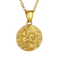 Collar Goldchic Zodíaco Chino Moneda Chapado En Oro 18K