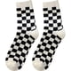 thumbnail image 5 of Lote de 5 pares de calcetines gruesos de lana para mujer, con diseño de cuadros geométricos, de algodón, estilo hip hop, unisex., 5 of 6