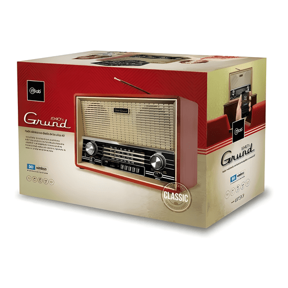 Parlante 8733 retro grund bluetooth usb fm Café #1