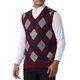 thumbnail image 4 of INSPIRE CHIC Chalecos para Hombre Argyle Tejido Ajustado Sin Mangas de Color Contrastante Chaleco Pullover M Burdeos Azul Marino, 4 of 7