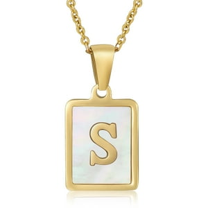Collar Heshpaws Shell Initial Letter A-Z Oro Amarillo 18 In