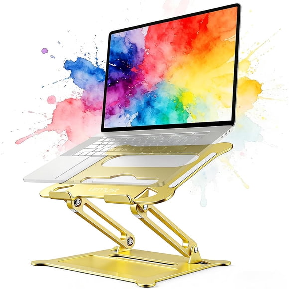 Soporte Laptop 10 A 15 6 Pulgadas Aluminio Plegable Dorado