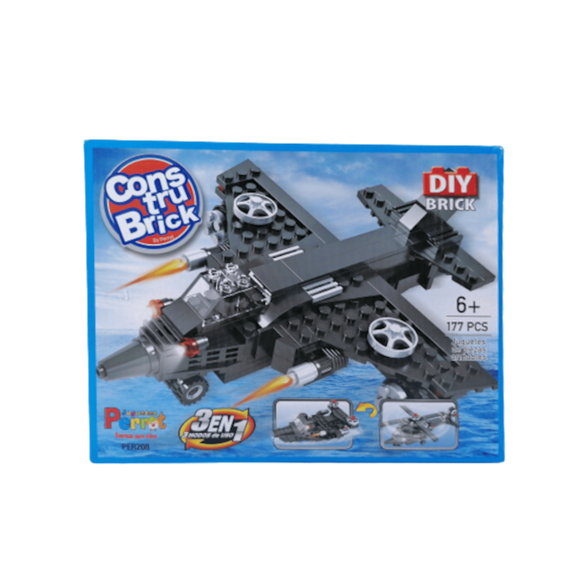 Construbrick Avión De Combate 3 En 1 Juguetes Perrot