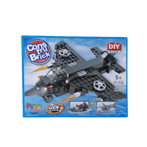 Construbrick Avión De Combate 3 En 1 Juguetes Perrot
