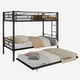 thumbnail image 2 of Heavy-duty Sturdy Meta Twin over Twin Bunk Bed/l/ Noise Reduced/ Safety Guardrail/No Box Spring Needed,Black, 2 of 3
