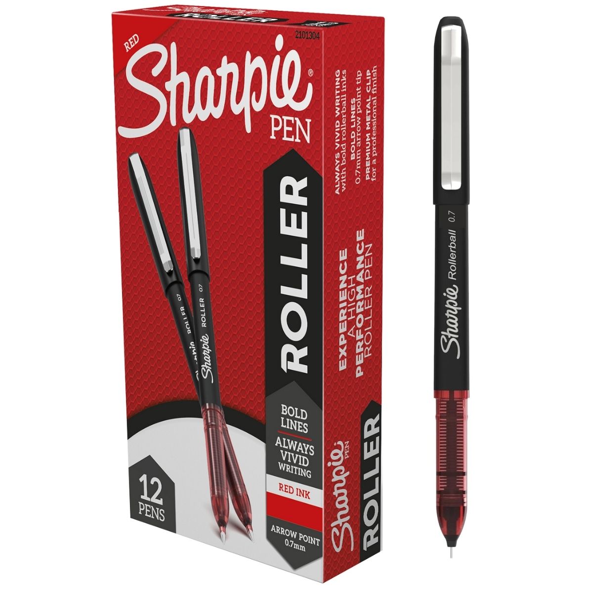 Roller Sharpie Punta Fina Rojo X12