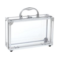Magideal - Estuche Portátil De Aleación De Aluminio Portátil Del Organizador De La Joyería Con El Bolso Cosmético Del Maquillaje Del Caso Del Viaje Del Pestillo