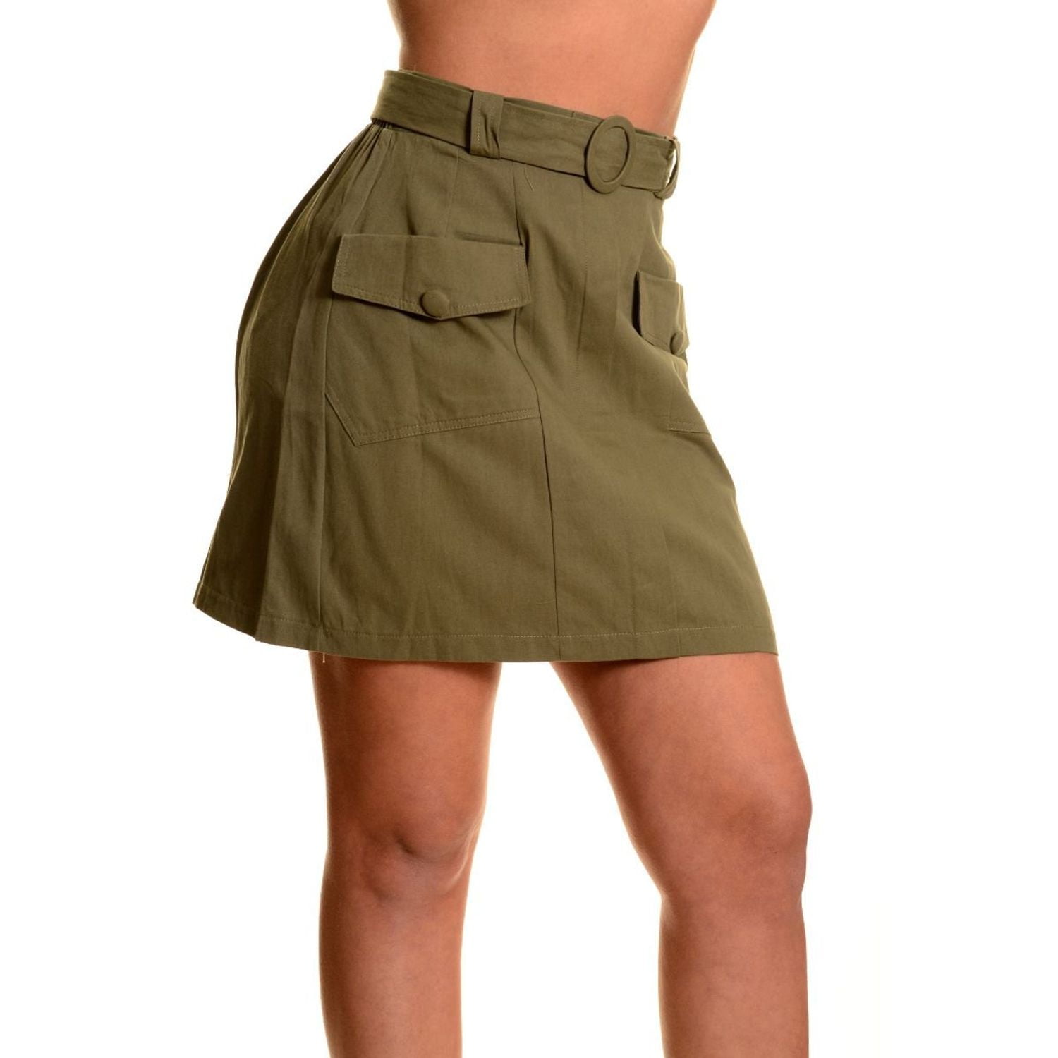 Likeshop - Mini Falda Mujer Juvenil Falda Corta Bolsillos 3095