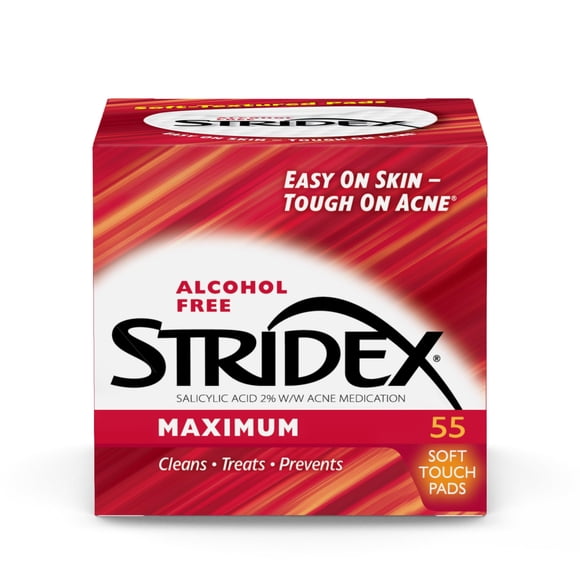Toallitas limpiadoras faciales Stridex Medication Acné Pads 55 unidades