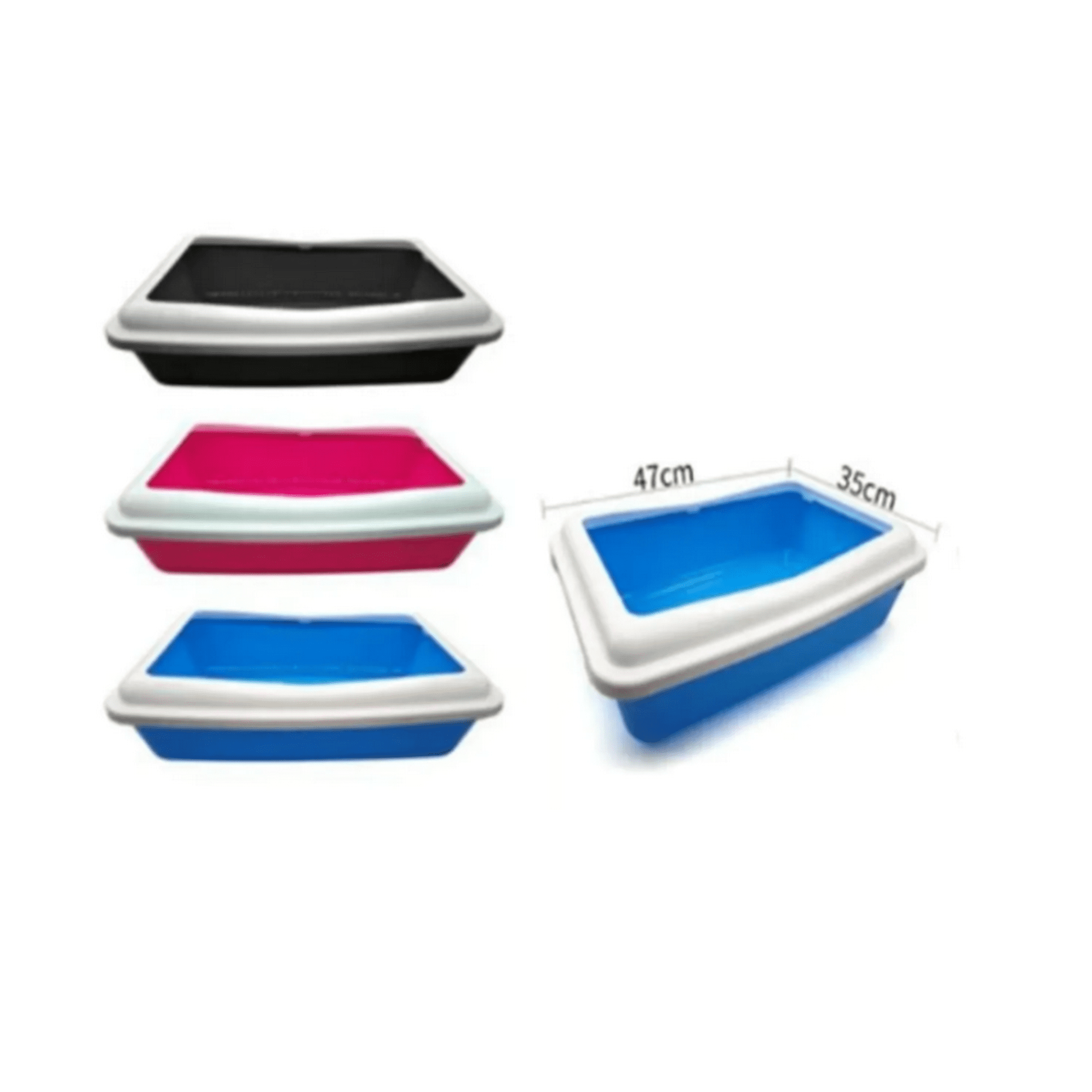 Genérico - Bandeja Arenero Para Gatos Color Azul 47x35cm