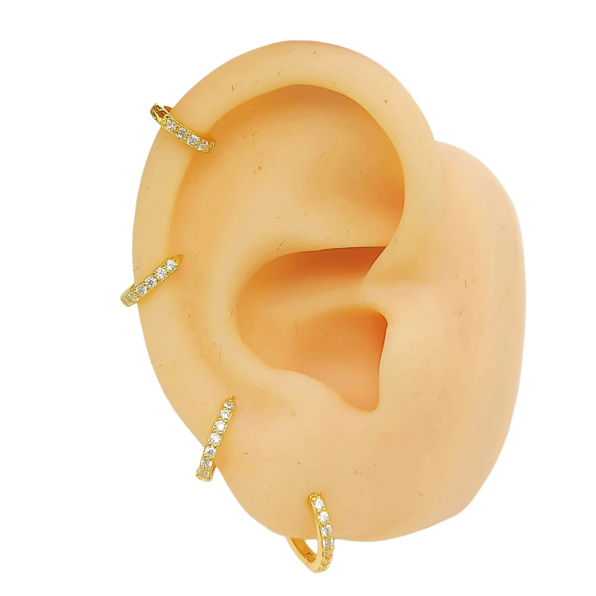 Elbauldejuma - Pack Aros 4 Pares Argollas Piercing Básico Plata Chapada Oro