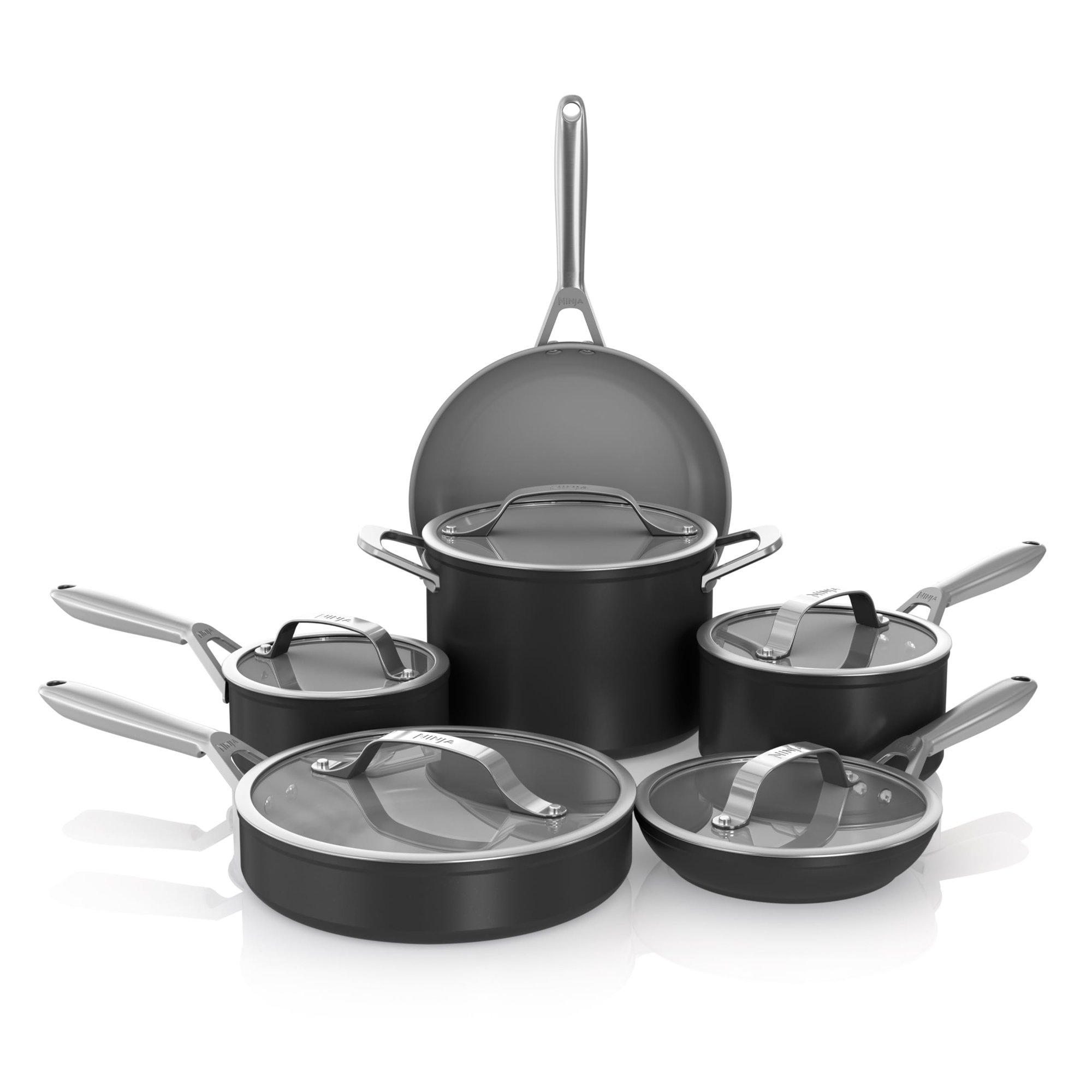 Juego De Utensilios De Cocina Ninja Neverstick Ceramic Pro, 11 Piezas, Negro