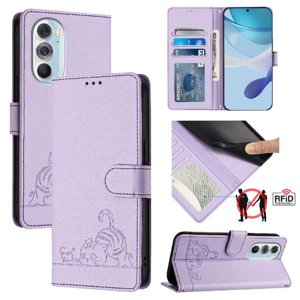Funda Tipo Cartera Foxdock Para Motorola Edge Plus 2022 Con Soporte, Ranuras, Rfid, Diseño De Gato