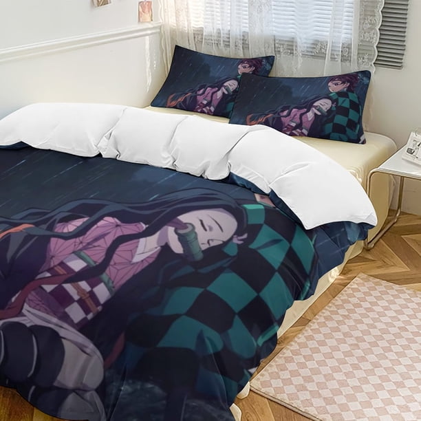Demon SlayerCartoon Collection 3-Piece Comforter Set, Personalized Bedding Decor for Kids And Teens Bed Sheets