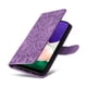 thumbnail image 3 of Funda tipo cartera FOXDOCK para Samsung Galaxy A22 5G , diseño girasol en relieve, cuero PU, cierre magnético, soporte y tarjetero, 3 of 5