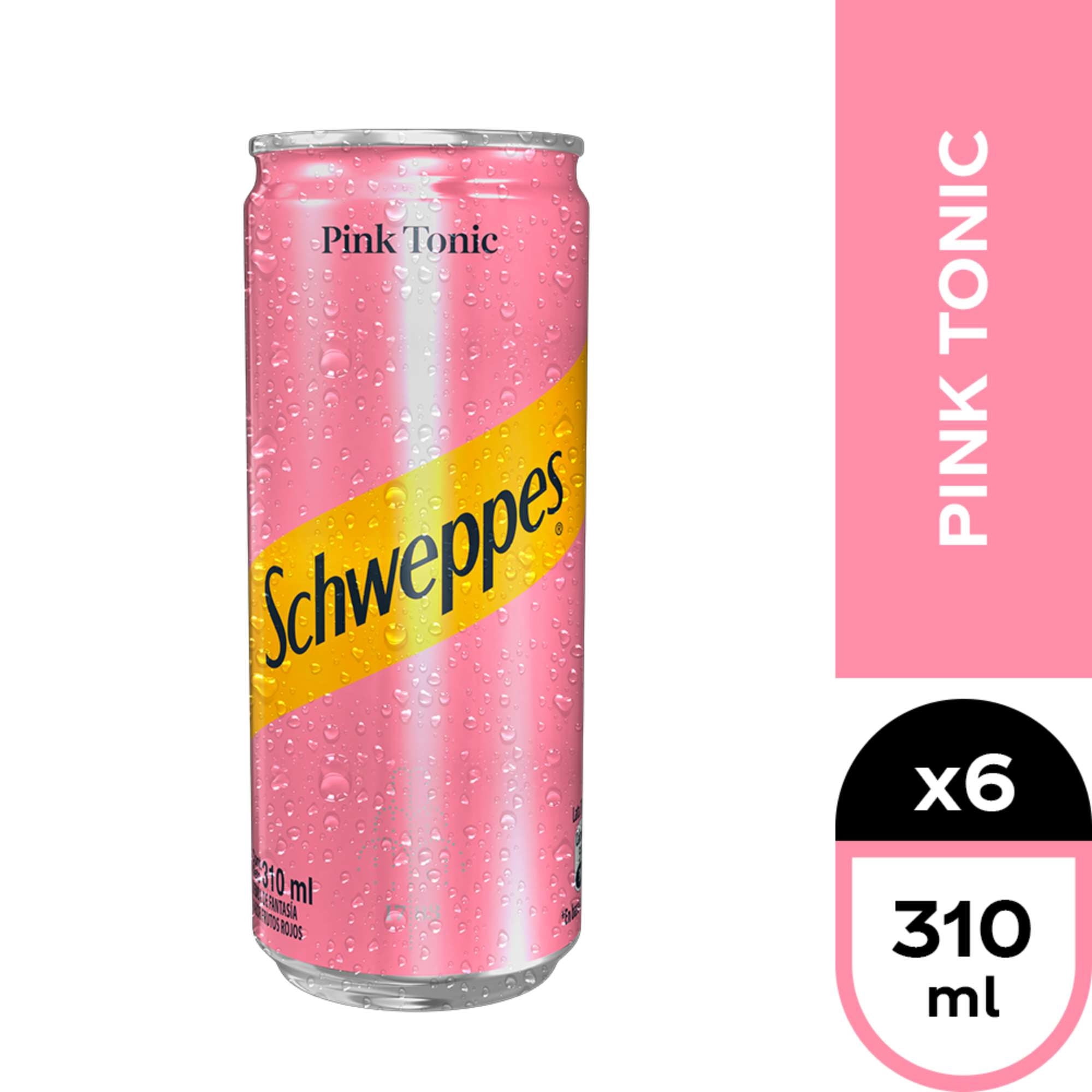 Agua Tonica Pink Pack Lata, 6 Un