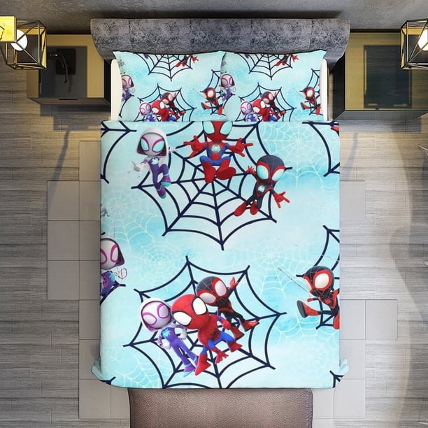Spiderman Seamless Art 3 Pieces Duvet Cover Set Full Size Super Soft Fade Resistant Microfiber