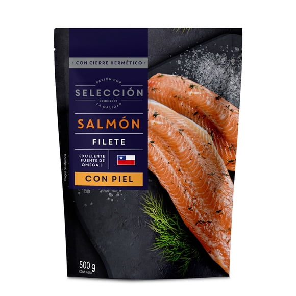 Salmón Filete con Piel, 500 g