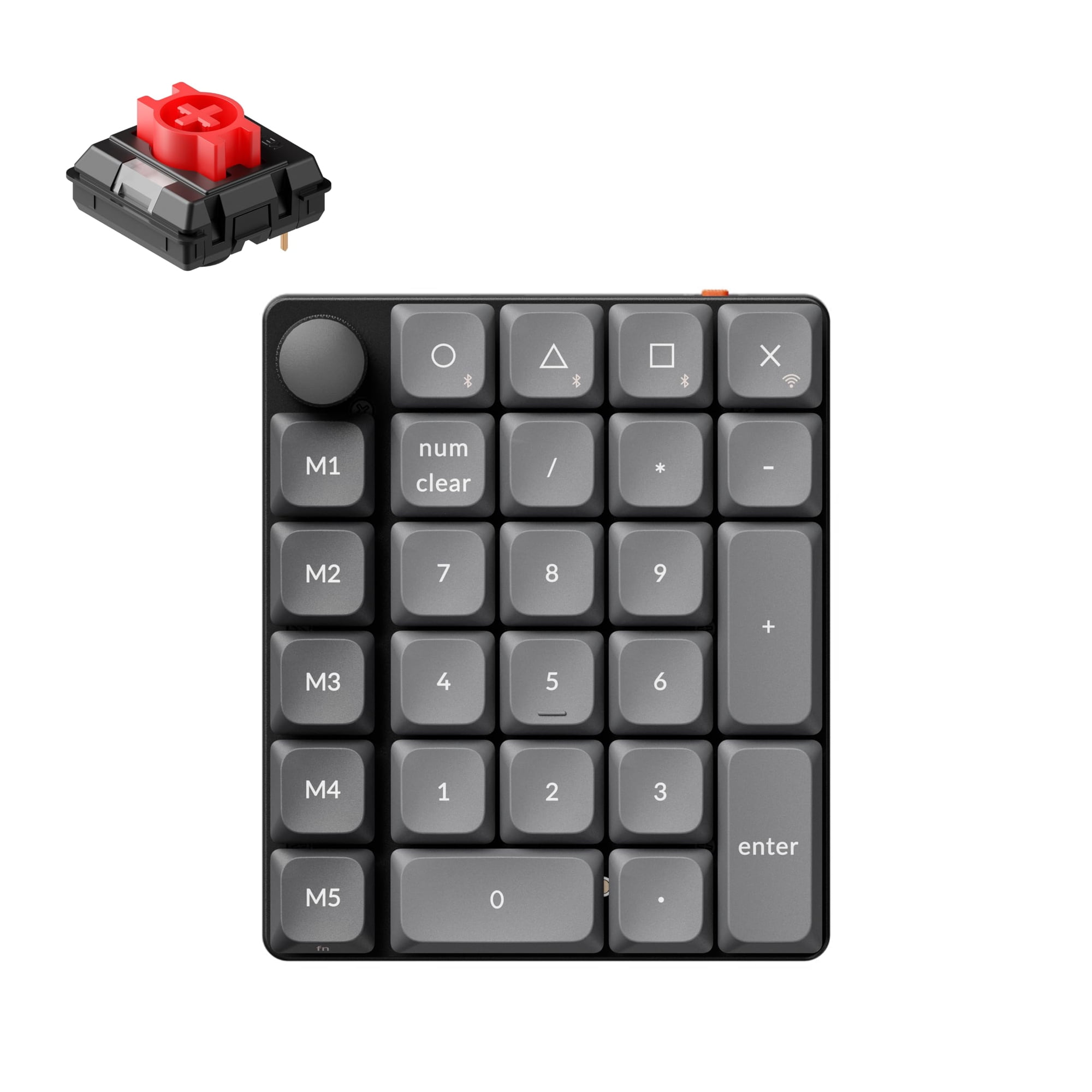 Interruptor Rojo Inalámbrico Keychron K0 Max Con Teclado Numérico De Bajo Perfil