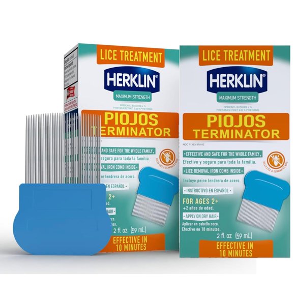 Champú HERKLIN para tratamiento de piojos - Máxima potencia 118 ml