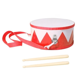 Magideal - Juego De Batería Para Niños De 8 Pulgadas, Tambor De Cintura, Educativo Sensorial, Tambor De Juguete De Madera De 8 Pulgadas, Instrumento De Percusión , Rojo