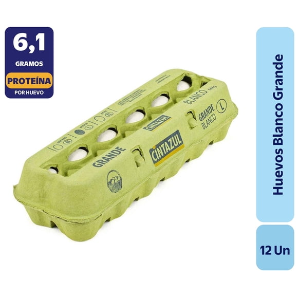 Huevos Tradicionales Grande Blanco, 12 Un