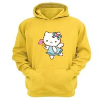 Genérico - Polerón Canguro Gatita Kitty Amarillo Talla S Unisex