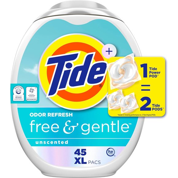 Tide PODS Free and Gentle Odor Refresh Laundry Detergent Pac