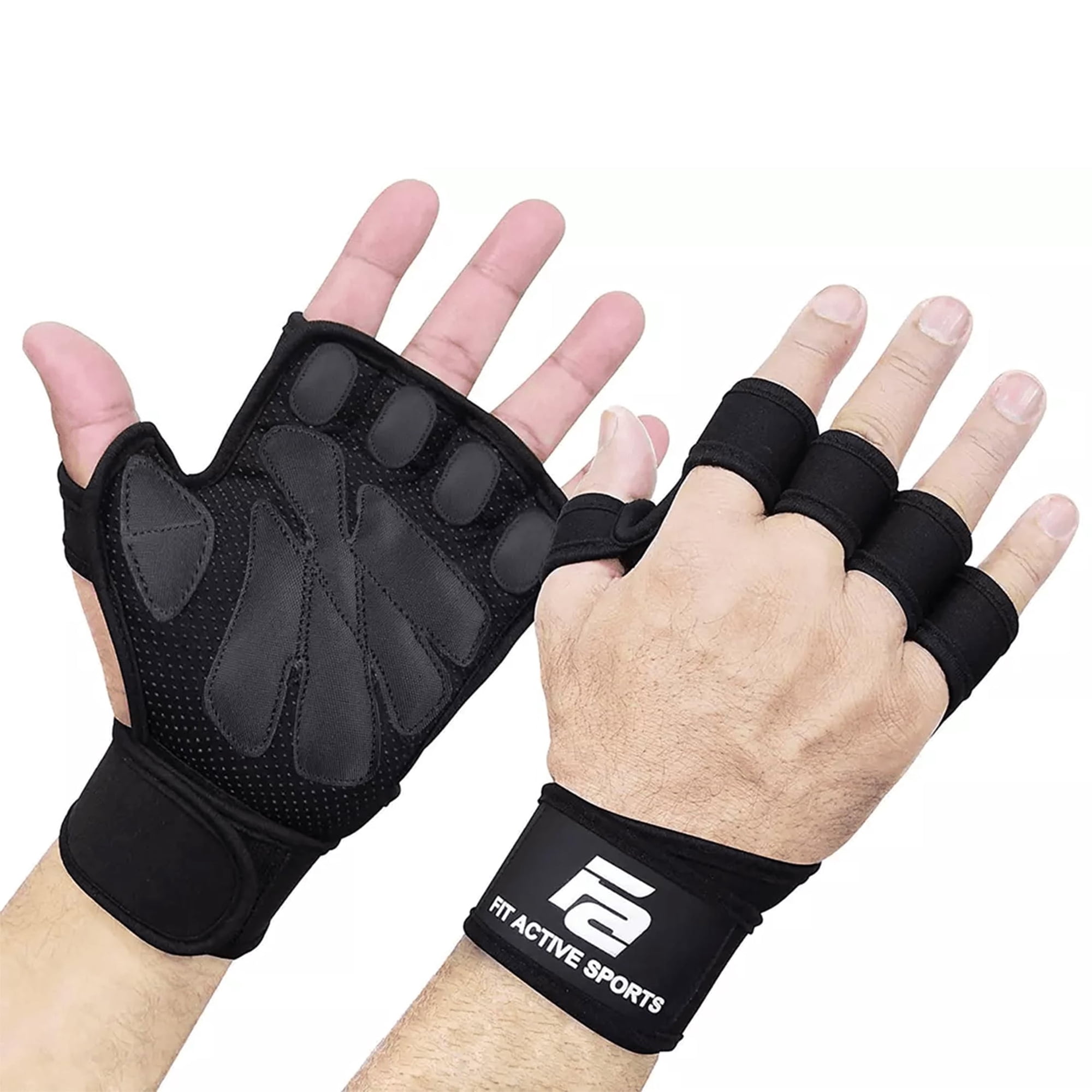 Fit Active Sports - Guantes De Entrenamiento Para Deportes Activos Con Muñequeras Para Hombres Y Mujeres
