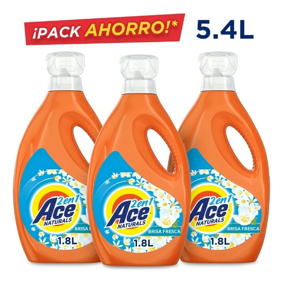 Pack x 3 Detergente Líquido Ace Naturals Brisa Fresca 1.8 L