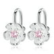 thumbnail image 1 of Lindos Aros Plata 925 Clip Flores Cerezo Rosa Purpura Joyas rosa Talla única, 1 of 4