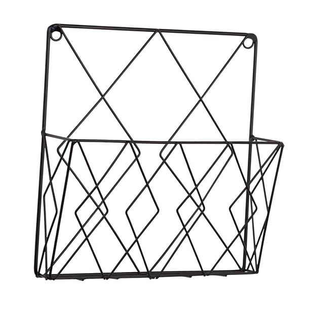 Estante nórdico para almacenamiento de periódicos, estante de exhibición de libros, soporte colgante de cesta de pie, para el hogar, dormitorio, sala Negro