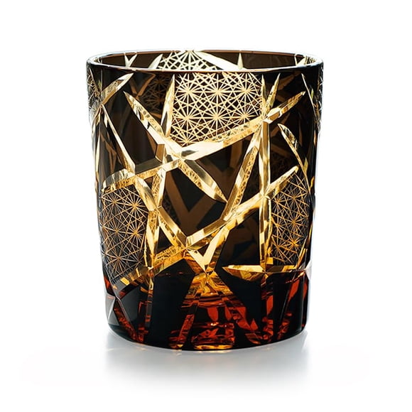 Vaso para Beber JINZHI Edo Kiriko Cristal Ámbar 240 ml