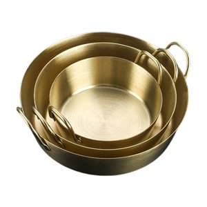 Magideal - Para Salsas, Plato Para Condimentos Con Asa, Platos Prácticos Para Aperitivos, Cuenco Para Condimentos De Acero Inoxidable Para Restaurante, Dorado