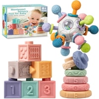 Monederos Montessori Toys Springflower 3 En 1 Con Forma De Sonajero Para Bebés