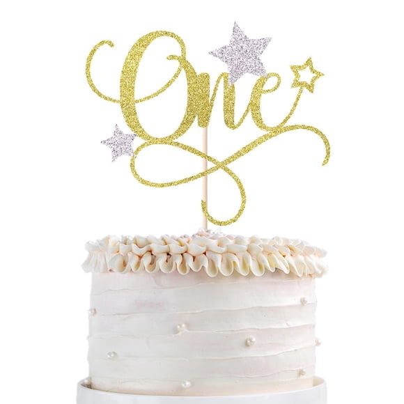 Suministros para la fiesta de primer cumpleaños de Cake Topper Qertesl Star One