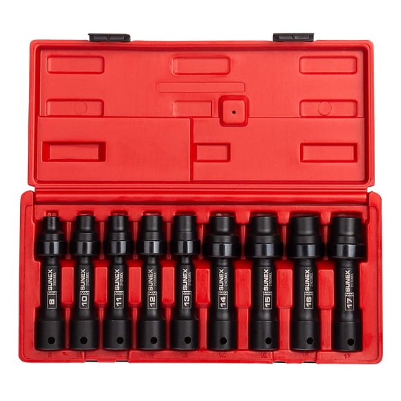 Juego de enchufes Sunex Tools 2695, unidad de ½ pulgada, 9 piezas, 8-17 mm