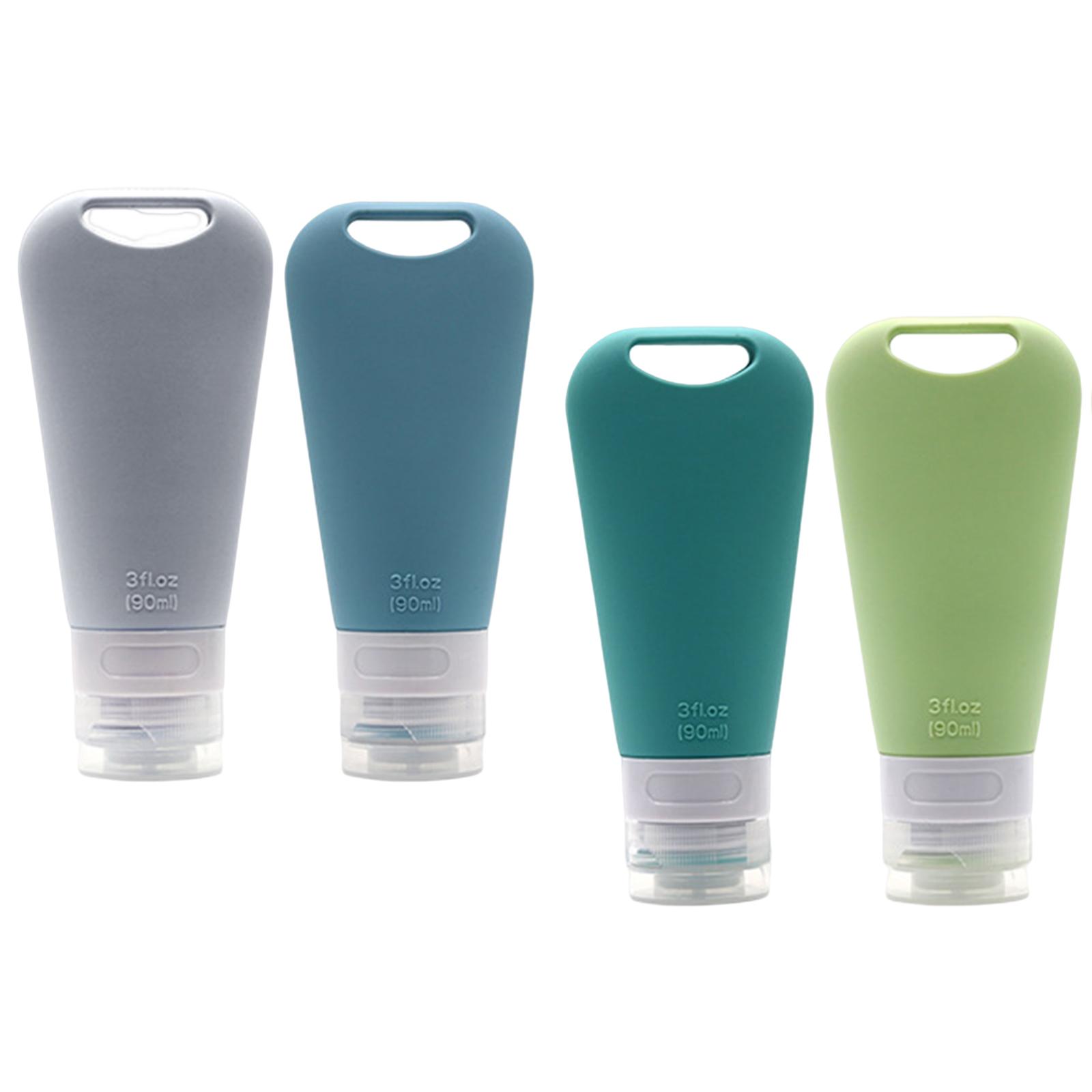 Ioensy - Juego De Botellas De Viaje De Silicona De 90 Ml, Botellas Cosméticas Para Apretar, Duraderas, A Prueba De Fugas, 4 Uds.