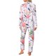 thumbnail image 3 of Conjunto de Pijamas para Mujeres INSPIRE CHIC de Manga Larga 2 Piezas Ropa de Dormir con Botones y Patrón Floral con Bolsillos M Hoja Ancha, 3 of 6