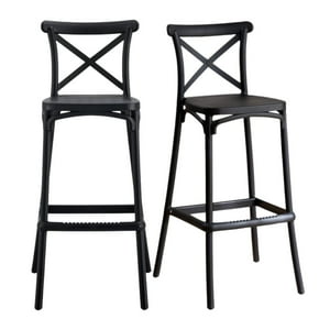 Pandalino - Pack 2 Taburetes Crossback Negro 65 Cm| Diseño Moderno Y Cómodo Negro