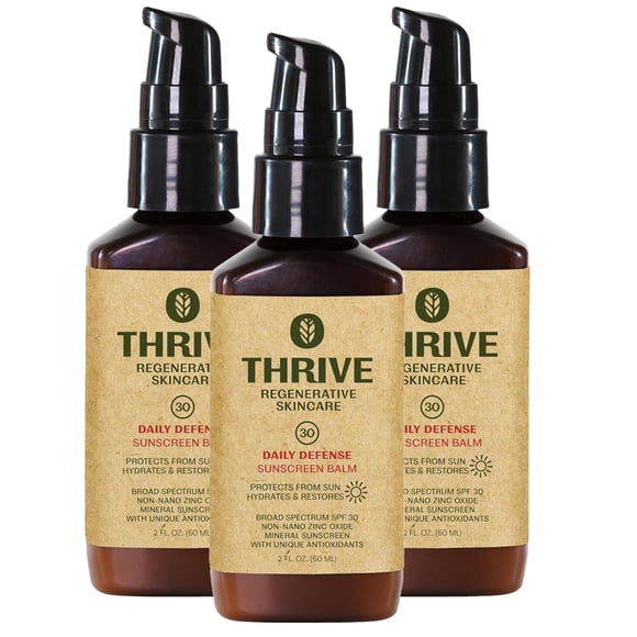 Protector solar Thrive Natural Care SPF 30 60 ml (pack de 3)