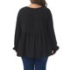 thumbnail image 3 of Agnes Orinda Conjuntos de Halloween para Mujeres Blusas de Talla Grande con Lunares Suizos, Volantes en Capas, Cuello Redondo, Mangas Abullonadas, Blusas Informales de Corte Imperio 3X Negro, 3 of 6