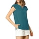 thumbnail image 4 of INSPIRE CHIC Blusa Sólida de Mujer Cuello en V con Volantes Manga Corta Ligera para el Trabajo XL Azul Pavo Real, 4 of 6
