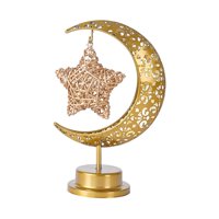 Magideal - Luz Eid De Metal, Decoraciones De Adornos, Centros De Mesa, Lámpara De Ramadán Mubarak, Luz Nocturna Para Boda Familiar Islámica En Interiores Estrella