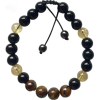 Genérico - Pulsera Ónix Ojo Tigre Citrino Protección Fortuna