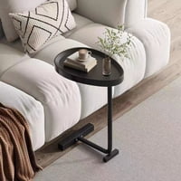 Santú Home & Deco - Mesa Auxiliar Lateral De Pedestal Negro